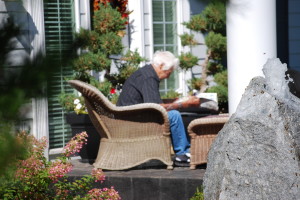 Dad on patio