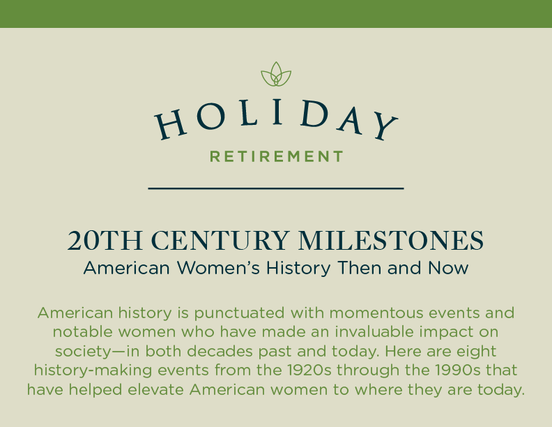 infographic on 20th century Milestones for Women