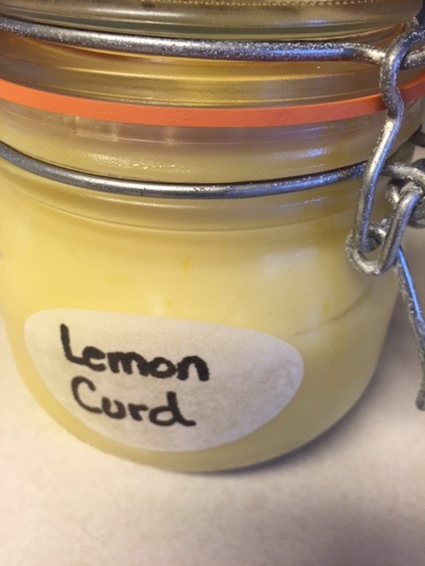 a jar of lemon curd with a dissolvable label from Maco