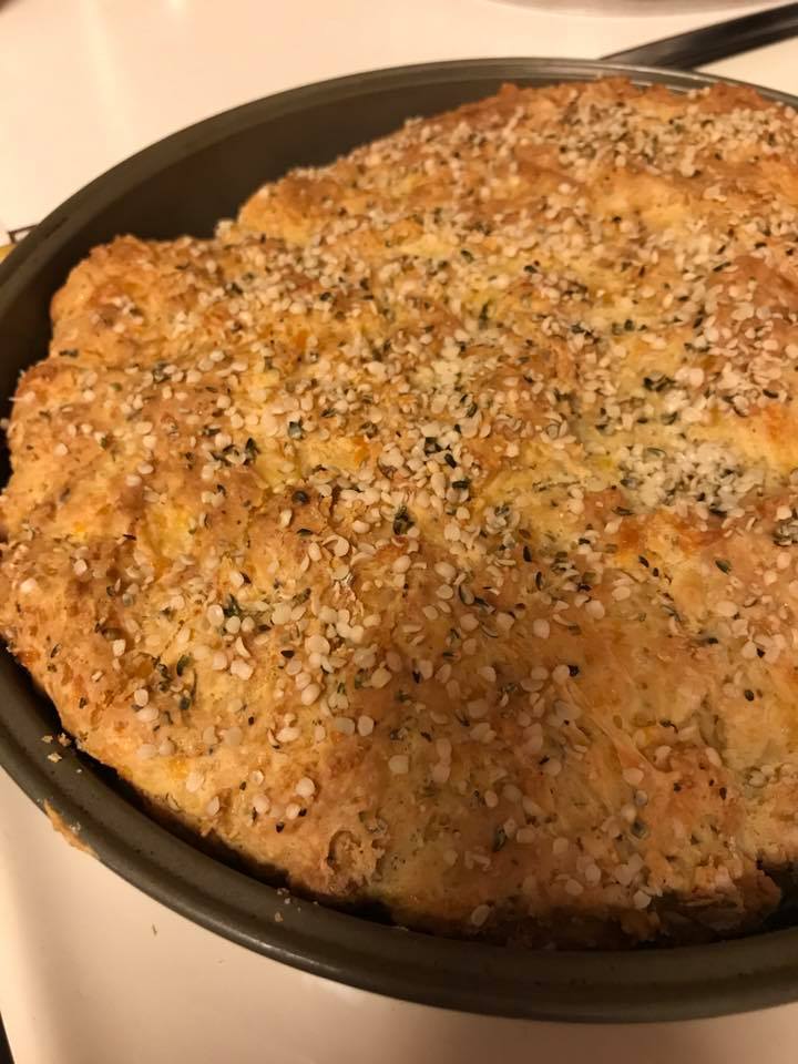 a round loaf of herb bread