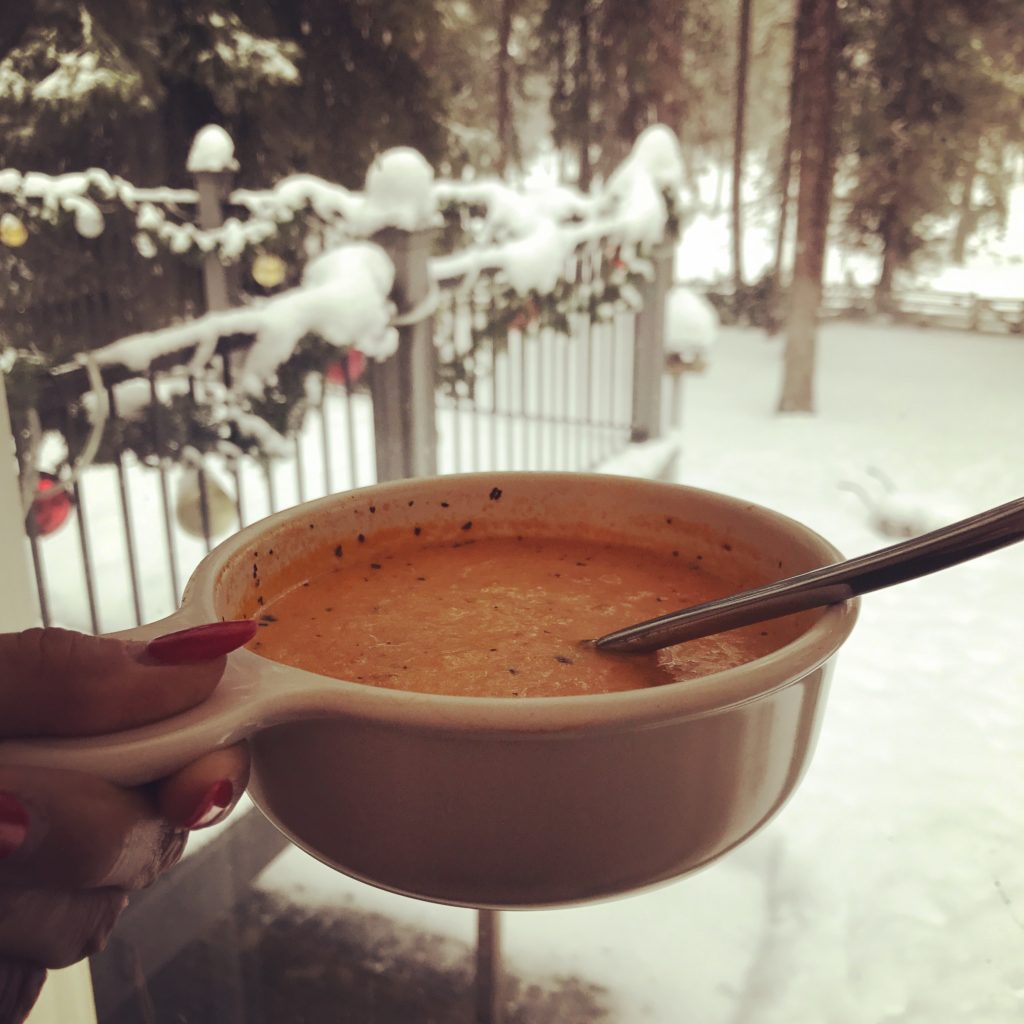 Bowl of delicious tomato soup