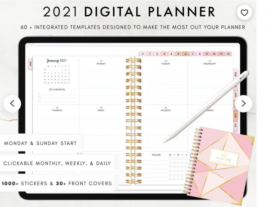 photo of the digital planner available on Etsy