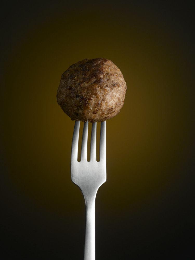 meatball on a fork